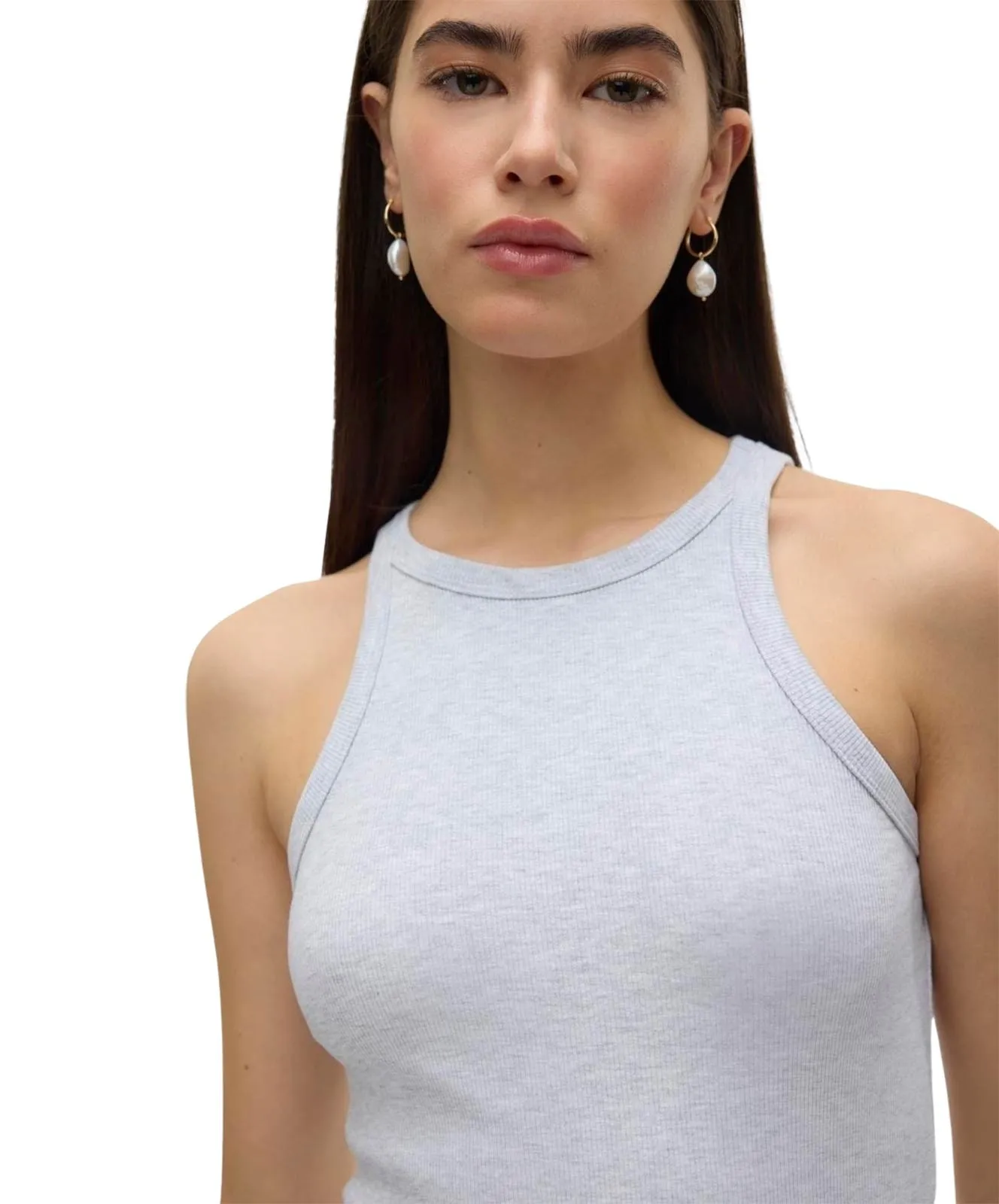 Damen Shirt Chloe von Vero Moda in Light Grey Melange