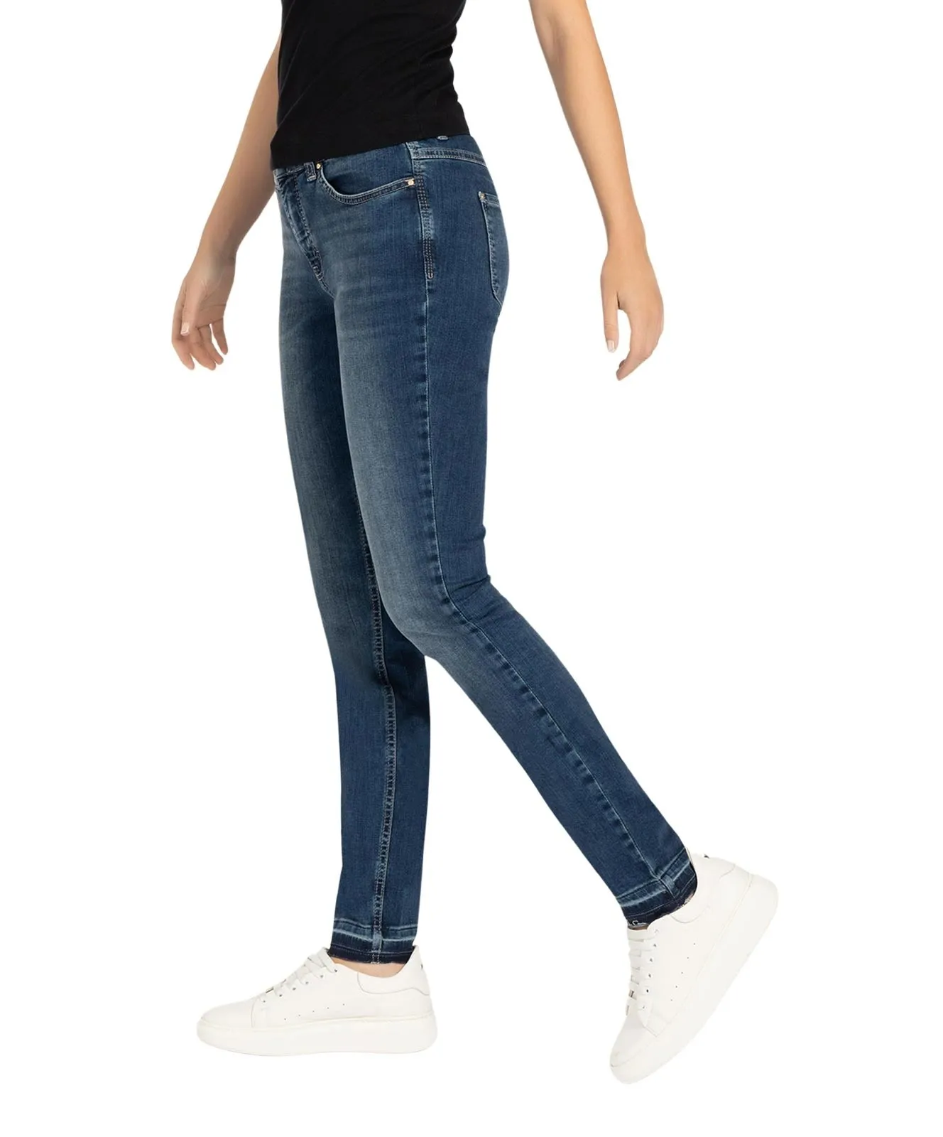 Damen Jeans Dream Skinny Authentic von MAC in Authentic Blue Open Hem