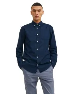 Jack & Jones Hemd Oxford mit Slim Fit in Dunkelblau