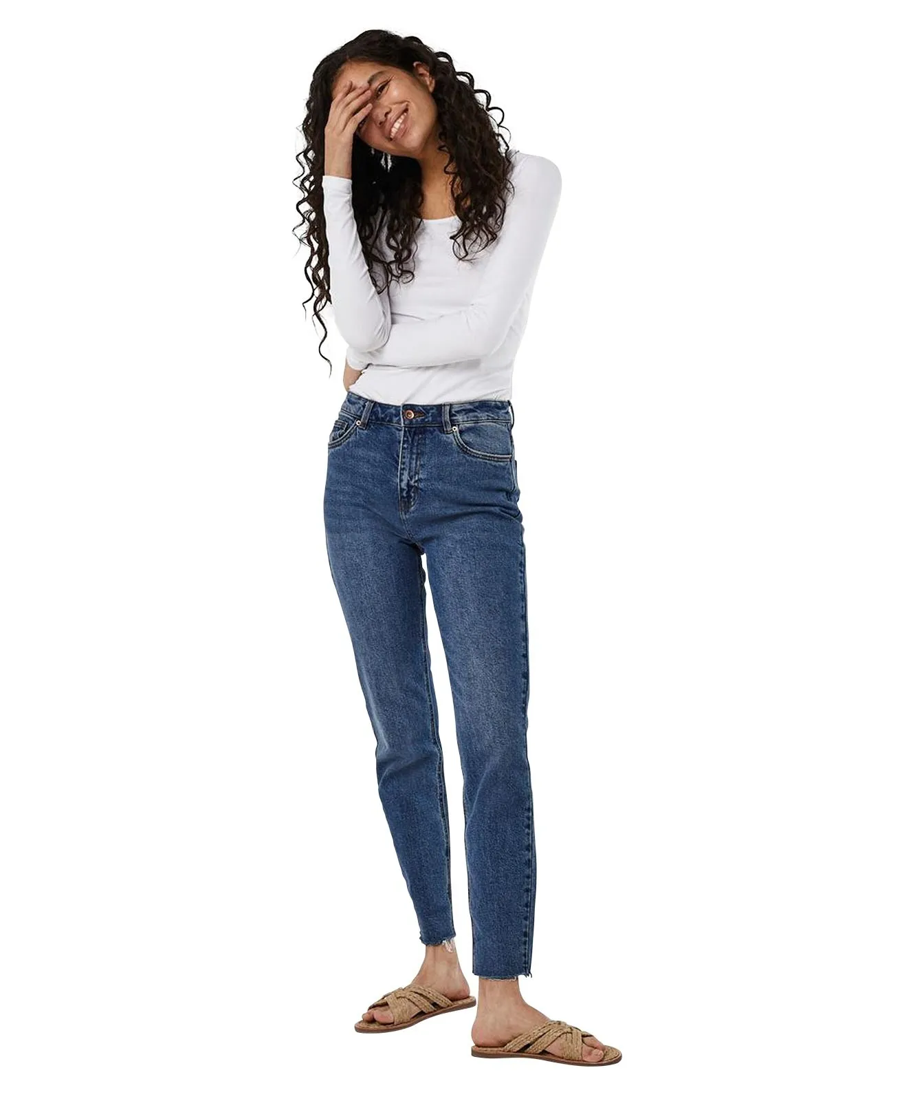 Damen Shirt Maxi My Soft Long U-Neck von Vero Moda in Bright White