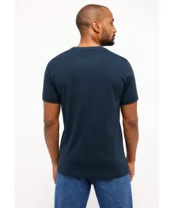 Mustang T-Shirt Print Austin in blauem Carbon