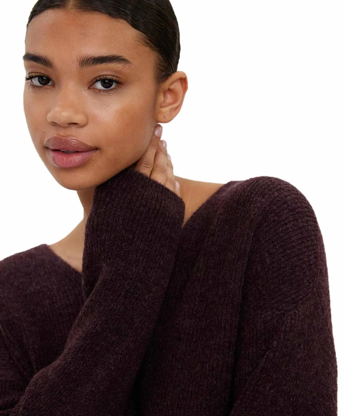 Damen Pullover Crewlefile von Vero Moda in Winetasting