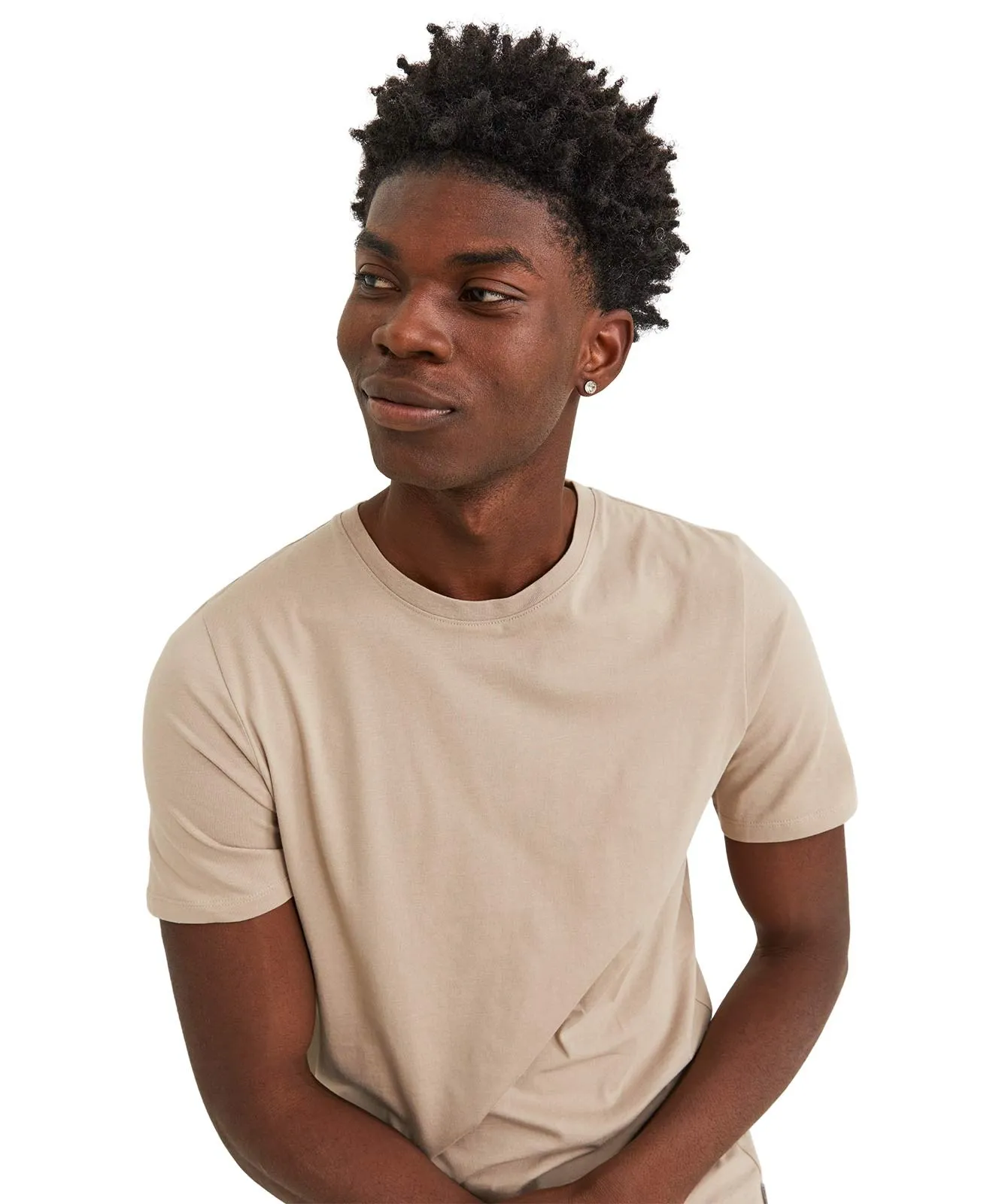 Herren Shirt Organic Basic Tee von Jack & Jones in Crockery