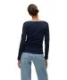 Damen Shirt Maxi My Soft Long U-Neck von Vero Moda in Dunkelblau