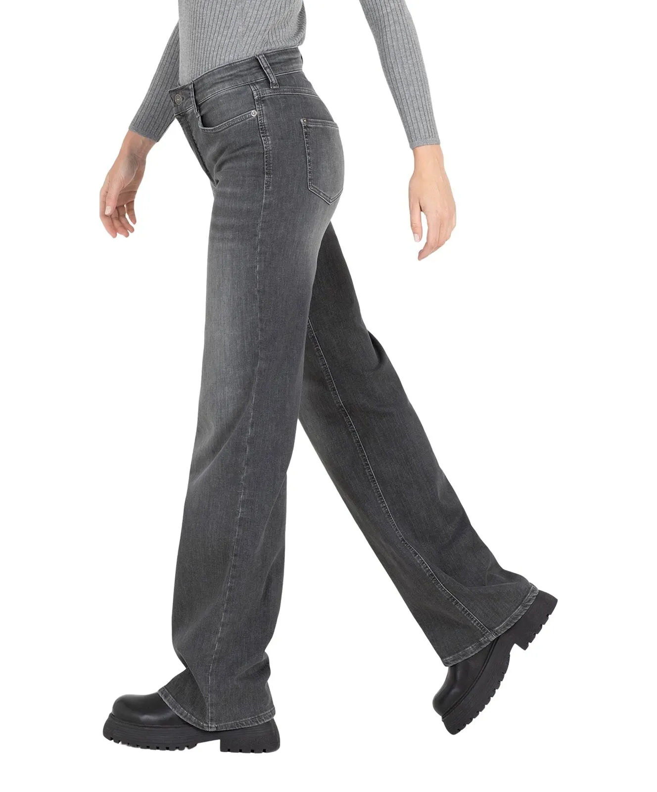 Damen Jeans Wide von MAC in Grey Heavy Used Wash