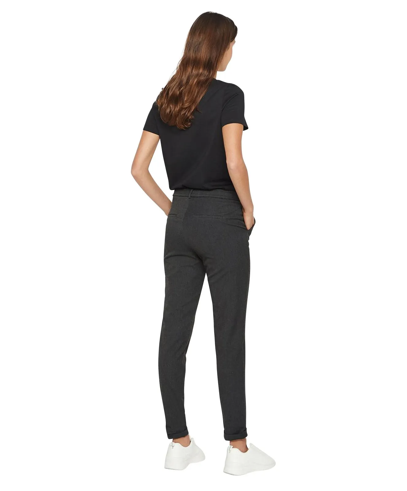 Damen Hose Maya von Vero Moda in Dark Grey Melange