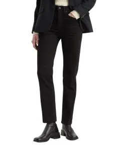 Levis 724 Jeans mit hohem Bund in Schwarz