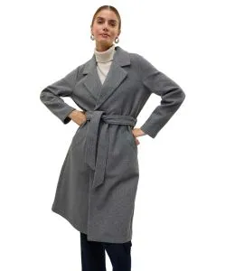 Vero Moda Mantel Fortuneaya mit Gürtel in Grau