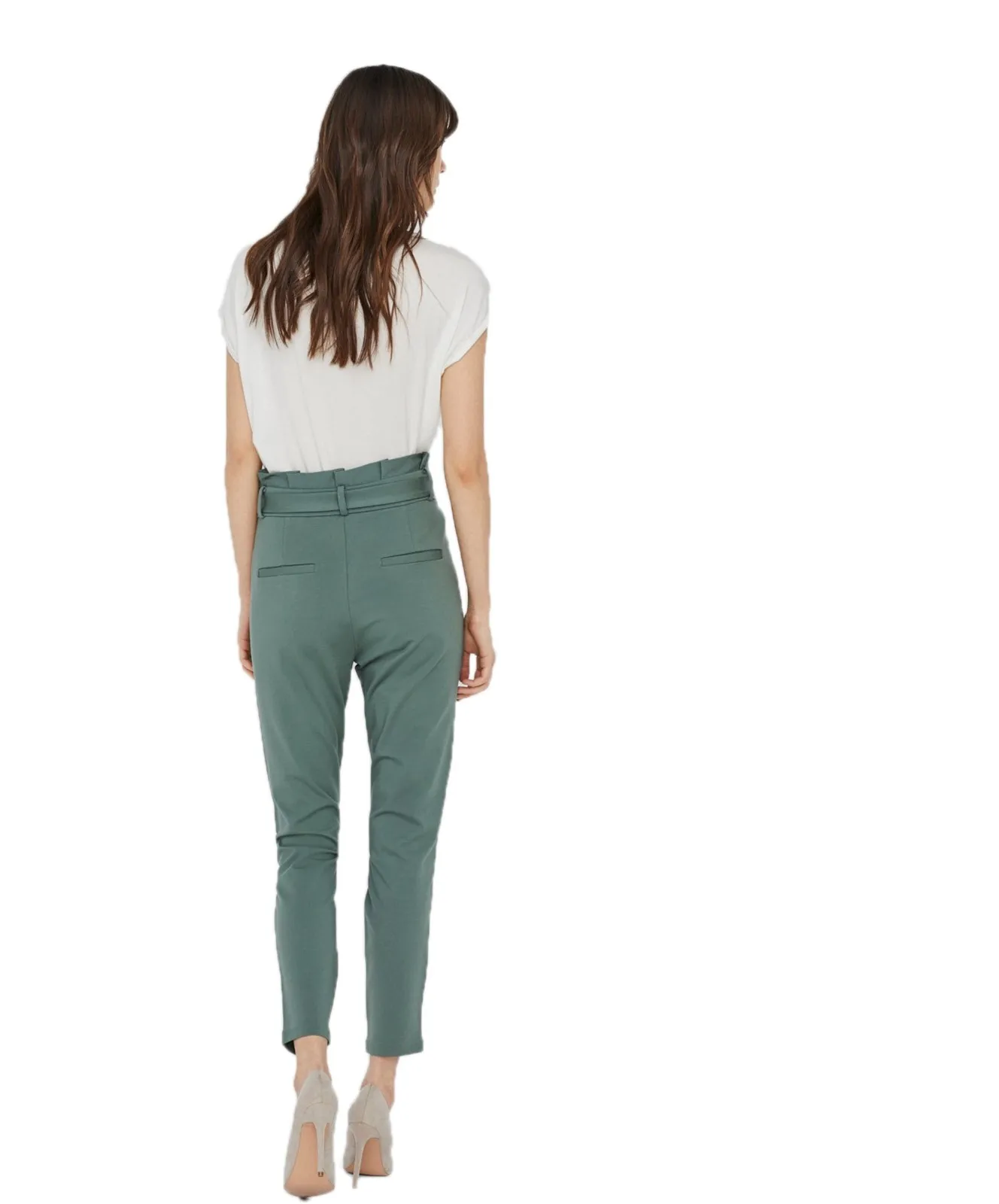 Damen Hose Eva Paperbag von Vero Moda in Laurel Wreath