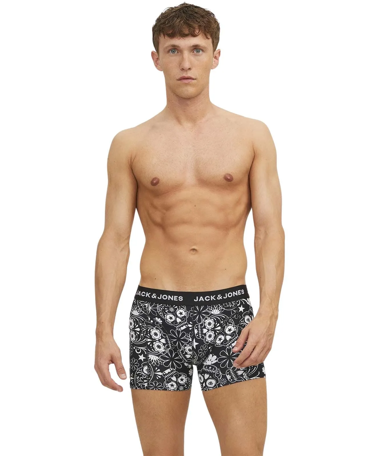 Herren Unterwäsche Jacsugar Skull von Jack & Jones in Black Black - Blazing yellow