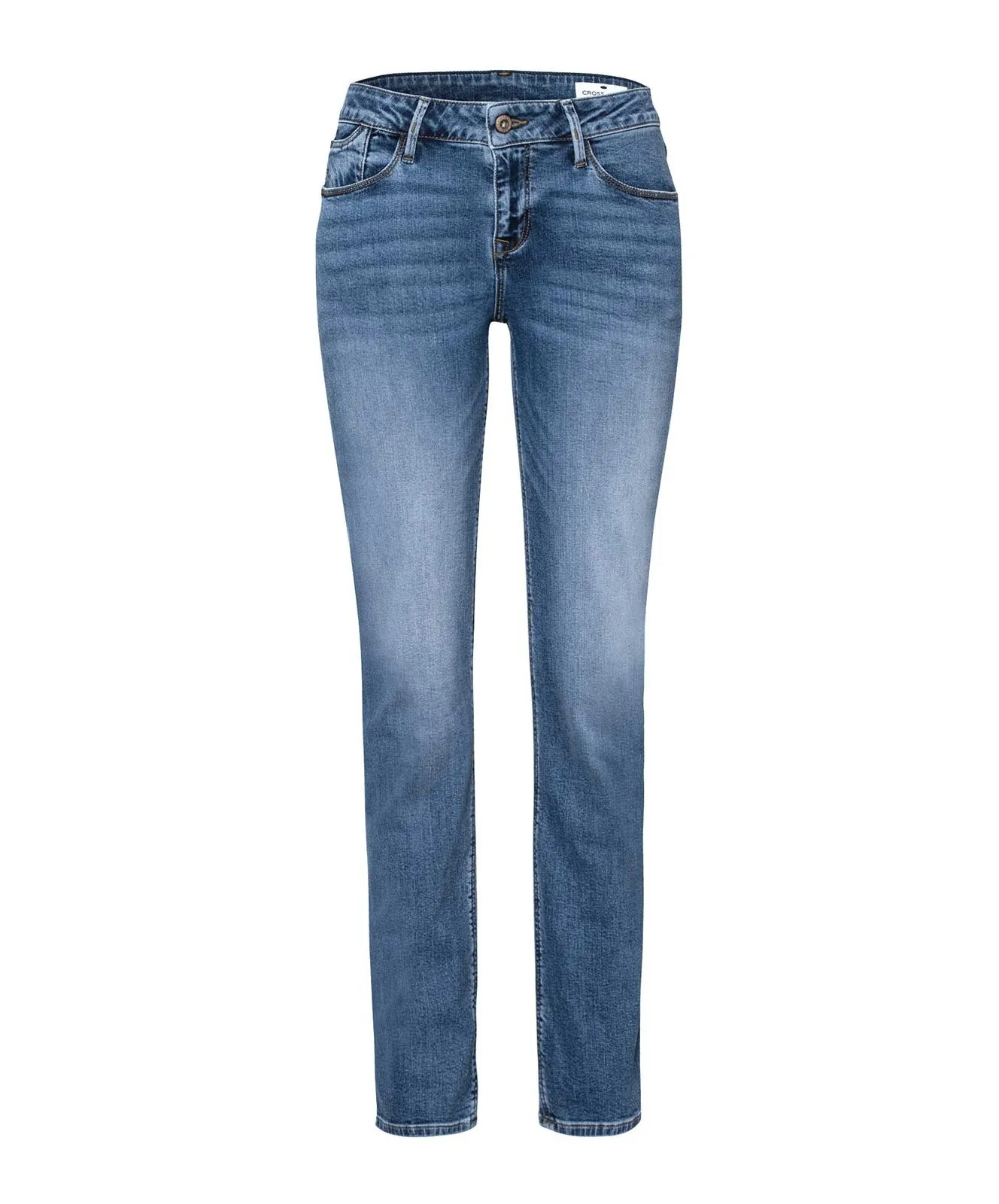 Damen Jeans Rose von Cross in Mid Blue Used