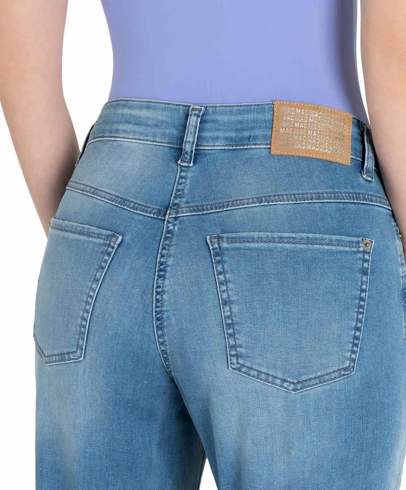 Damen Jeans Wide Fringe von MAC in Winter Baby Blue