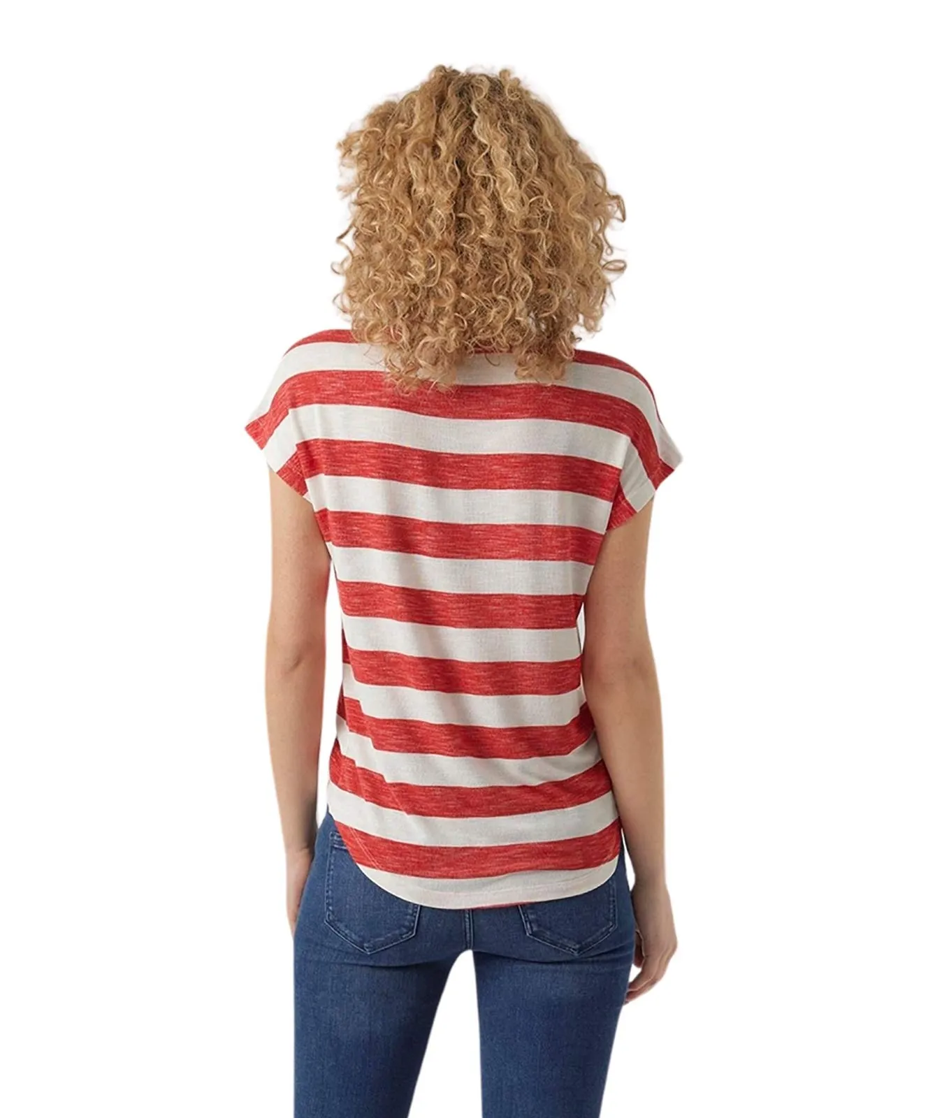 Damen Shirt Wide Stripe von Vero Moda in Goji Berry