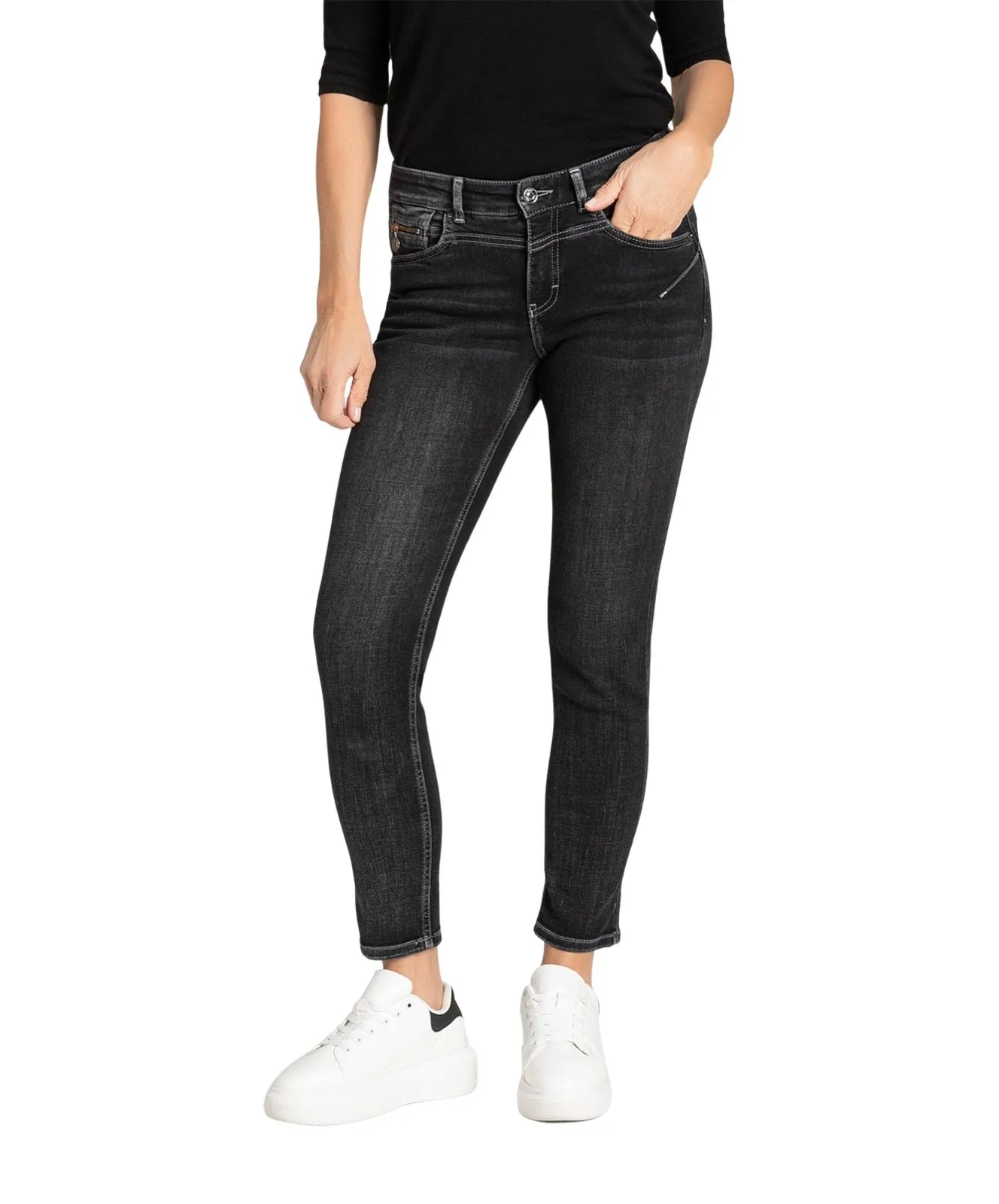 Damen Jeans Rich Slim von MAC in Anthra Used