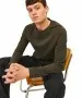 Herren Pullover Hill Knit Crew Neck von Jack & Jones in Olive Night Melange