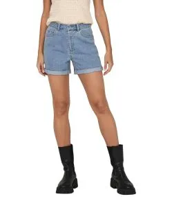 ONLY Jeansshorts Vega mit hoher Taille in Hellblau