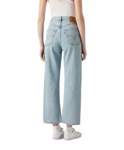 Levi‘s Ribcage in heller Stone-Waschung mit hohem Bund