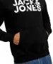 Herren Pullover Corp Logo Sweat Hood von Jack & Jones in Black Reg