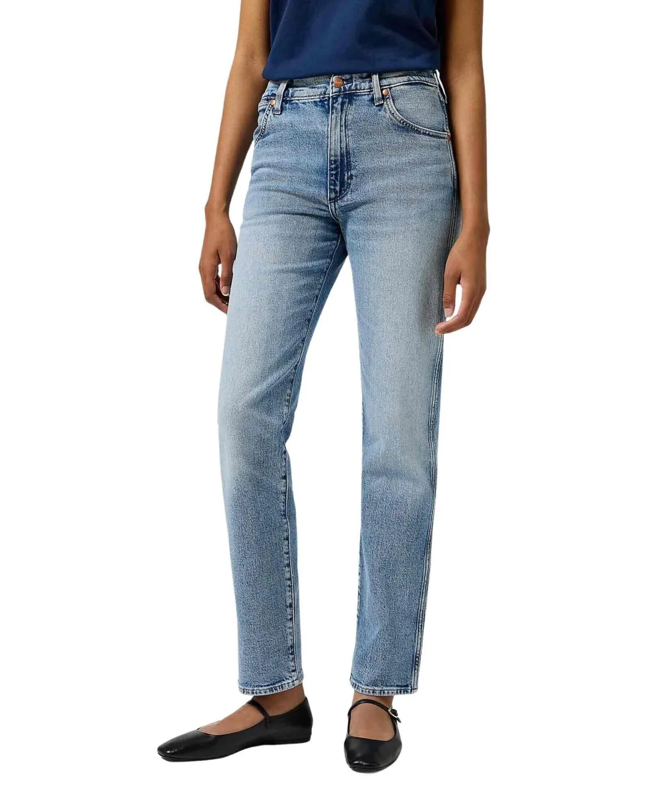 Damen Jeans Straight Sunset von Wrangler in Frosty Silver
