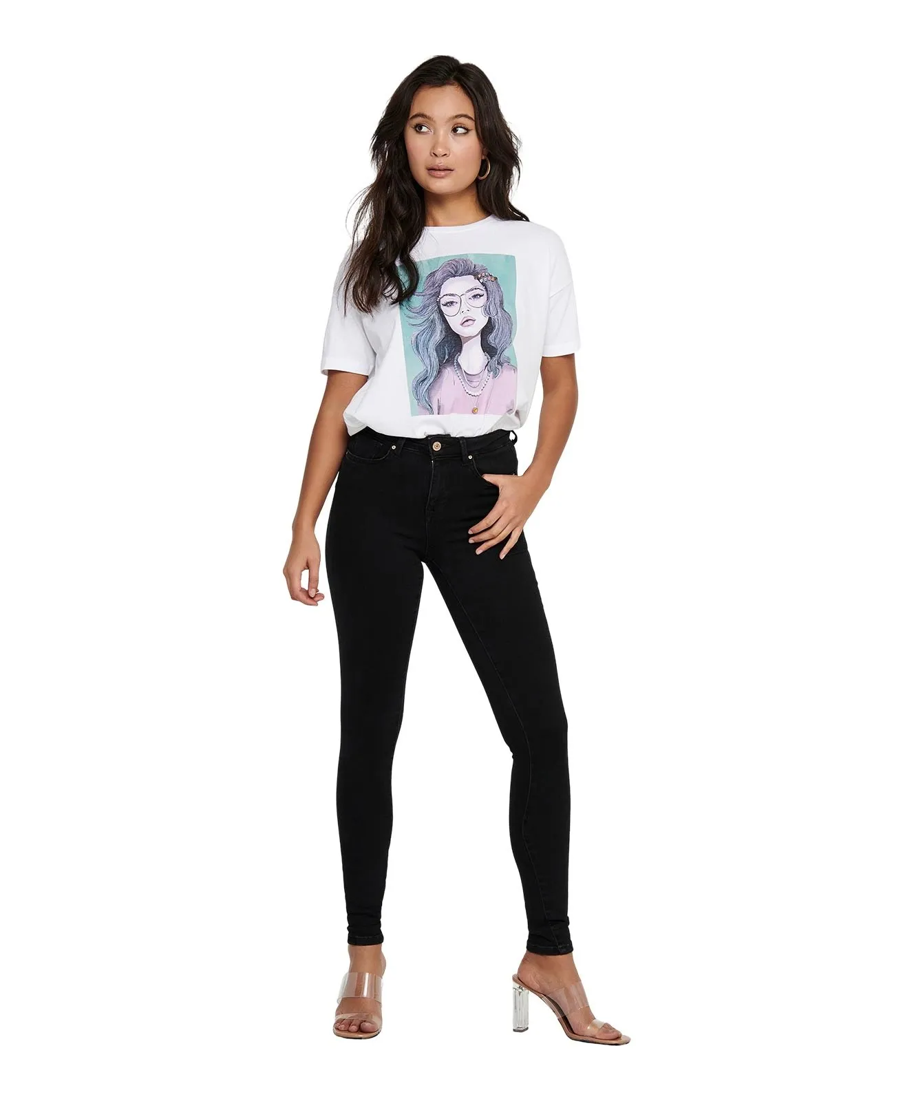 Damen Jeans Power Push Up von Only in Black