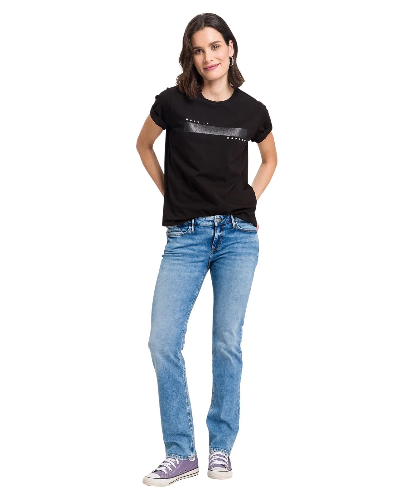 Damen Jeans Rose von Cross in Mid Blue Washed