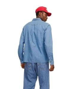 Jack & Jones Jeanshemd Travis in Hellblau mit Langarm