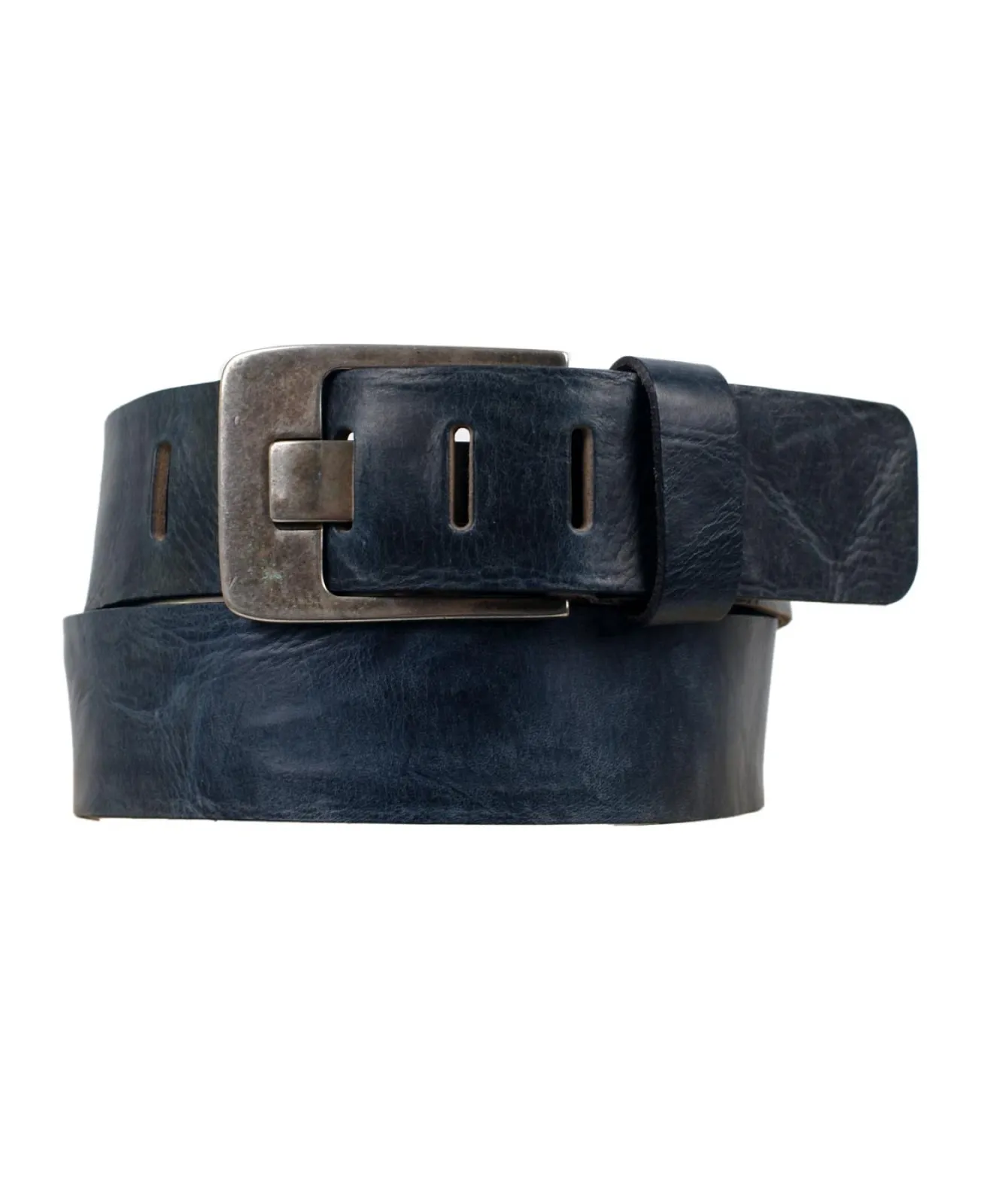 Herren Gürtel 5cm Walklederg.geprägt von Bernd Götz in Dunkelblau