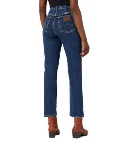 Wrangler Wild West Jeans mit hohem Bund in Stonewash