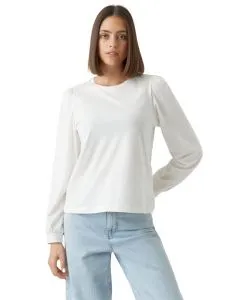 Vero Moda Langarmshirt Kelly mit Ballonärmel in Weiß