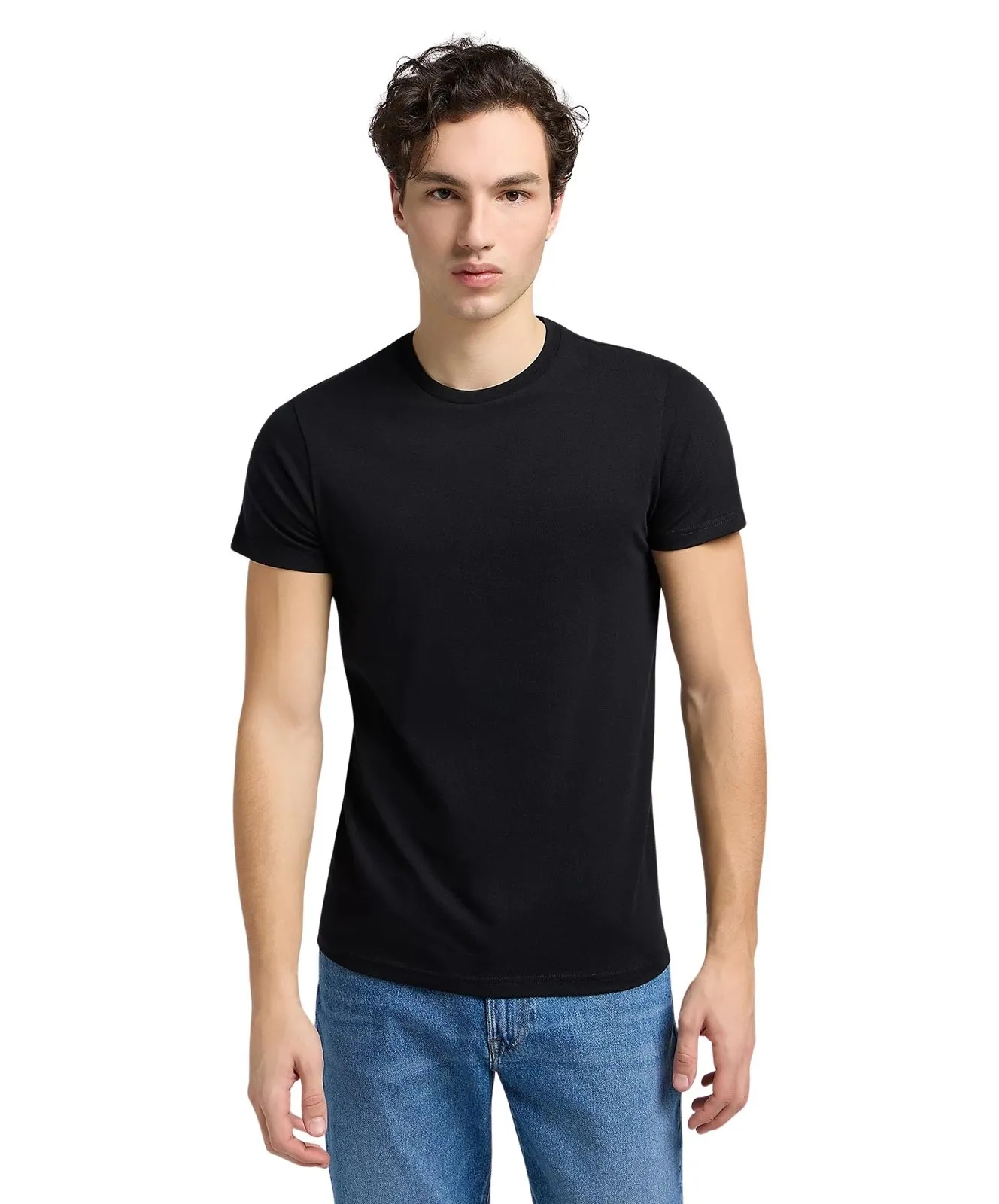 Herren Shirt Twin Pack Crew von Lee in Black
