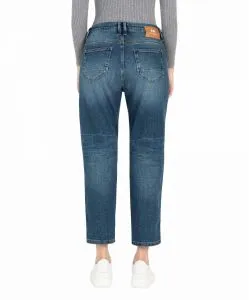 MAC Baggy Jeans Iowa in Mittelblau mit Destroyed-Effekten