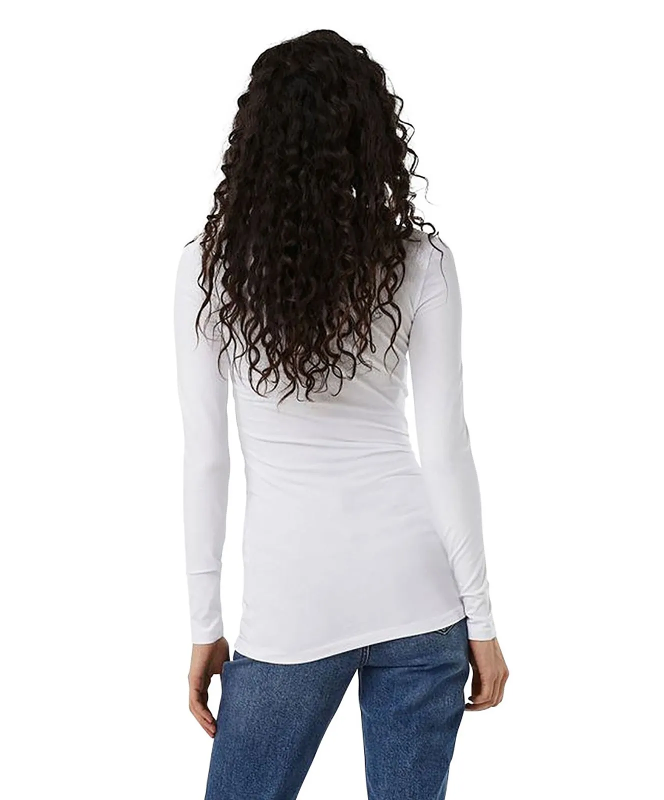 Damen Shirt Maxi My Soft Long U-Neck von Vero Moda in Bright White