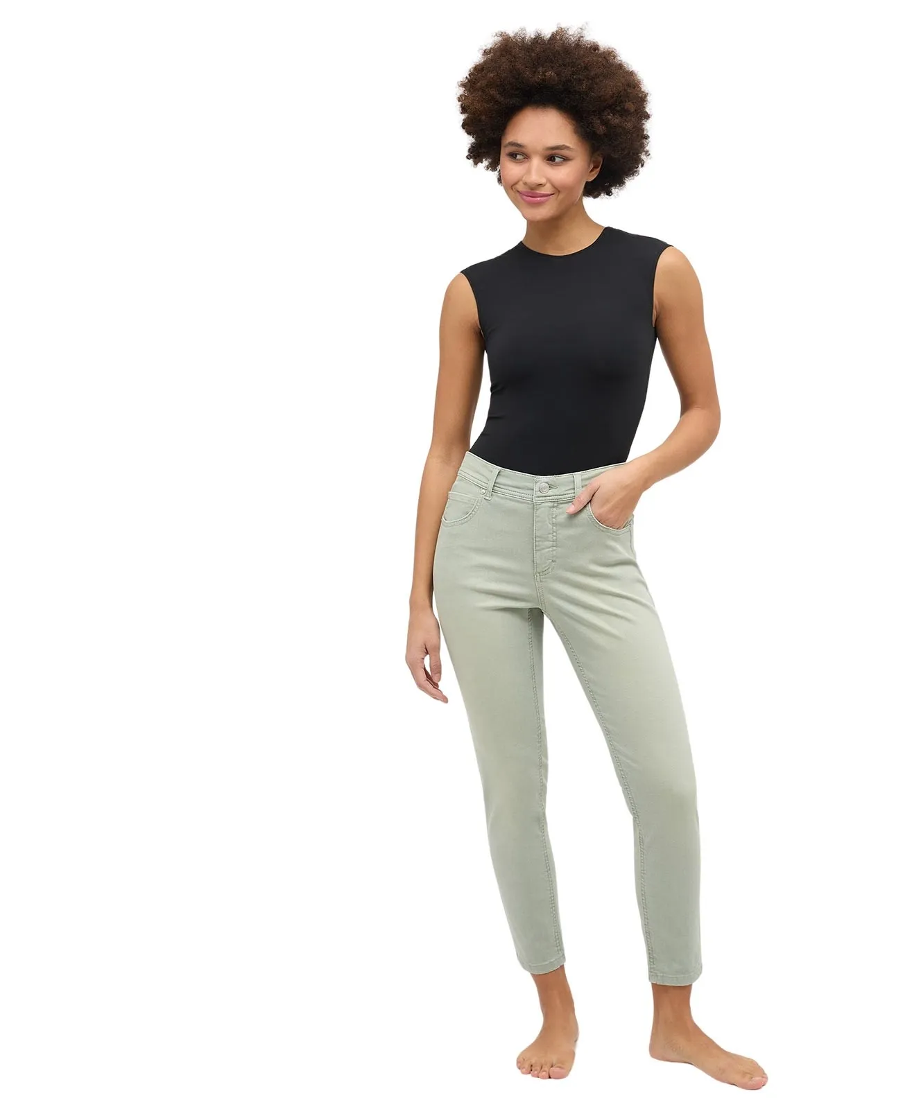 Damen Jeans Ornella von Angels in Jade Green Used