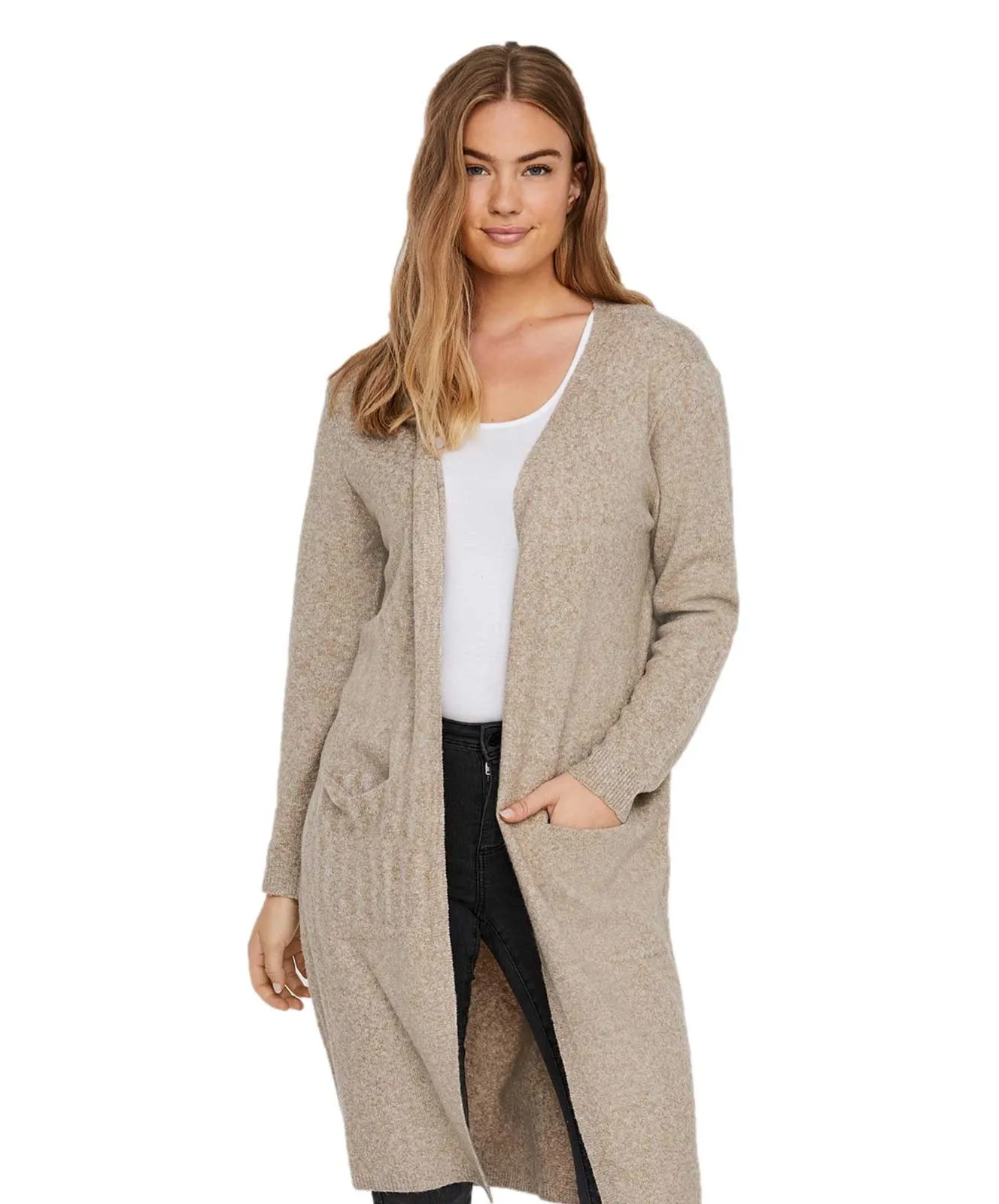Damen Jacke Long Cardigan Doffy von Vero Moda in Sepia Tint