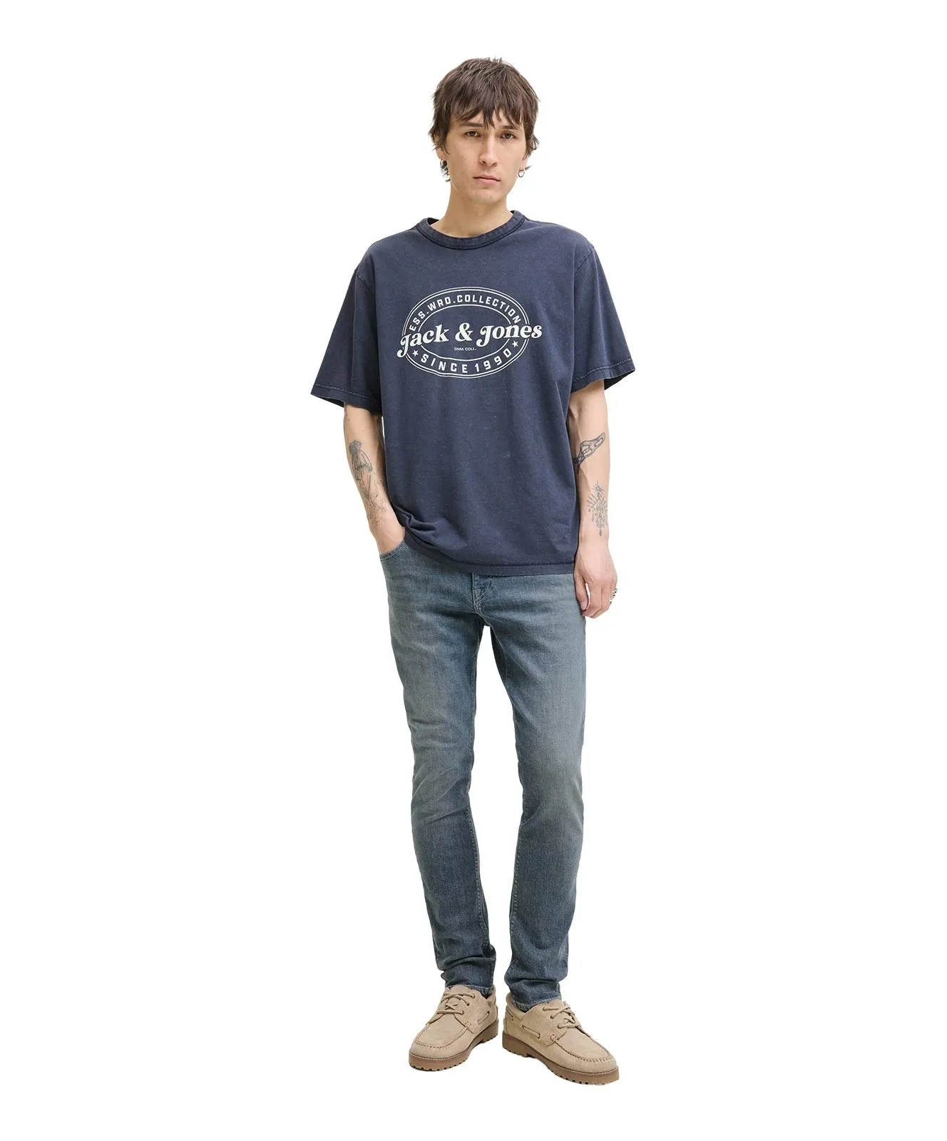 Herren Jeans Glenn Felix von Jack & Jones in Grey Denim