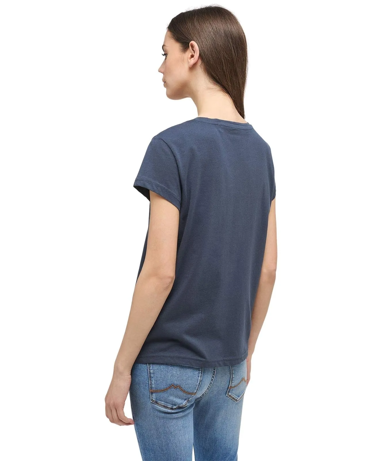 Damen Shirt Alina Logo Tee von Mustang in Blue Nights