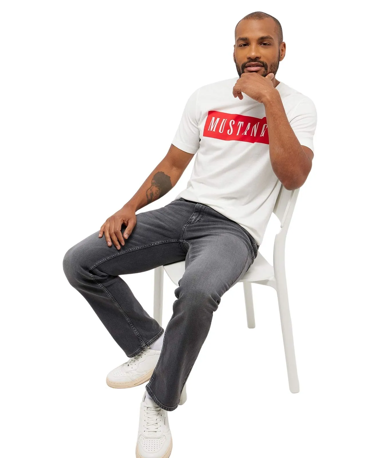 Herren Shirt Austin von Mustang in Cannoli Cream