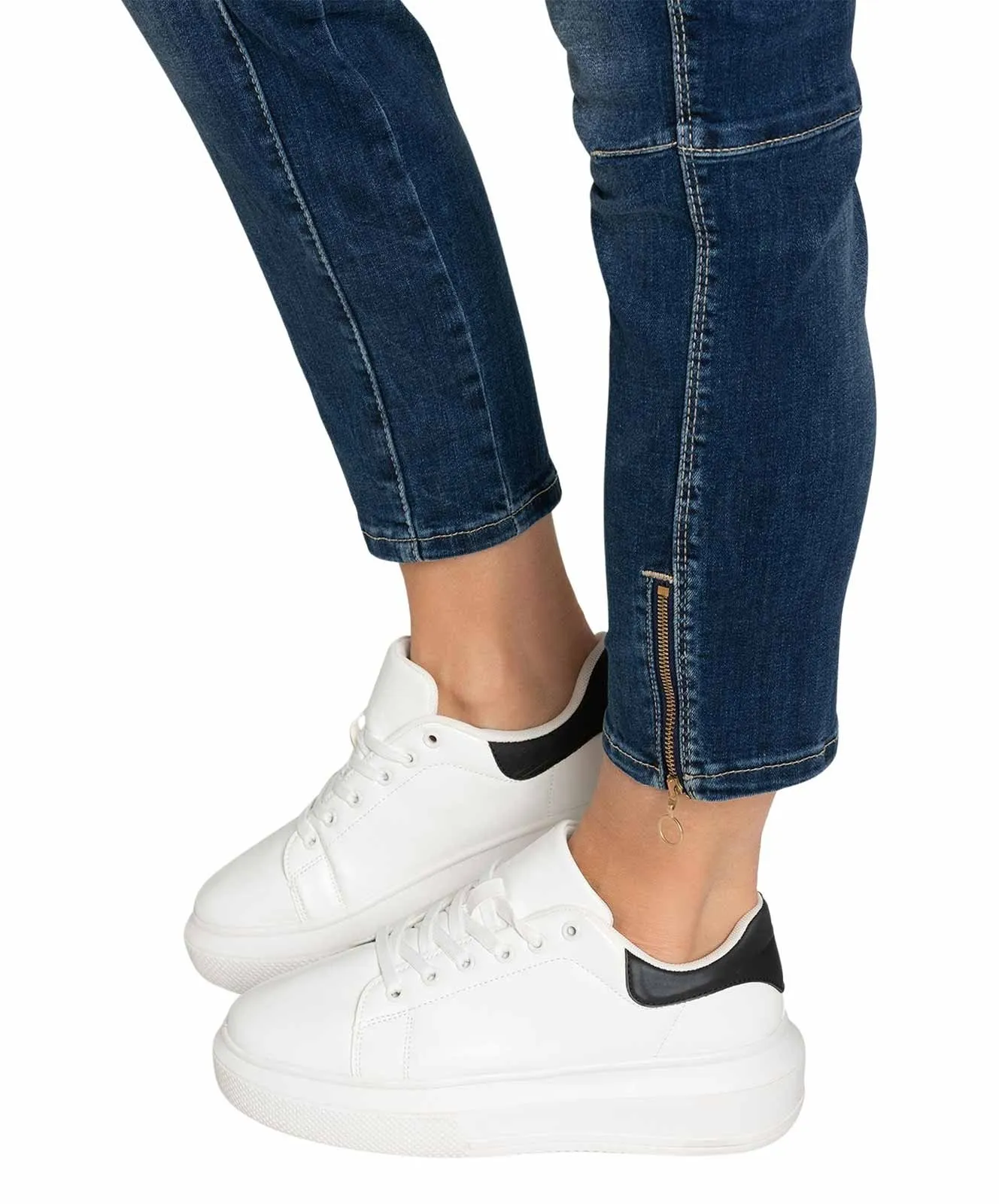 Damen Jeans Rich Cargo Denim von MAC in Dark Blue Net Wash
