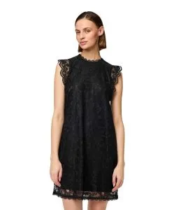 Pieces Kleid mit Spitze Olline in Schwarz