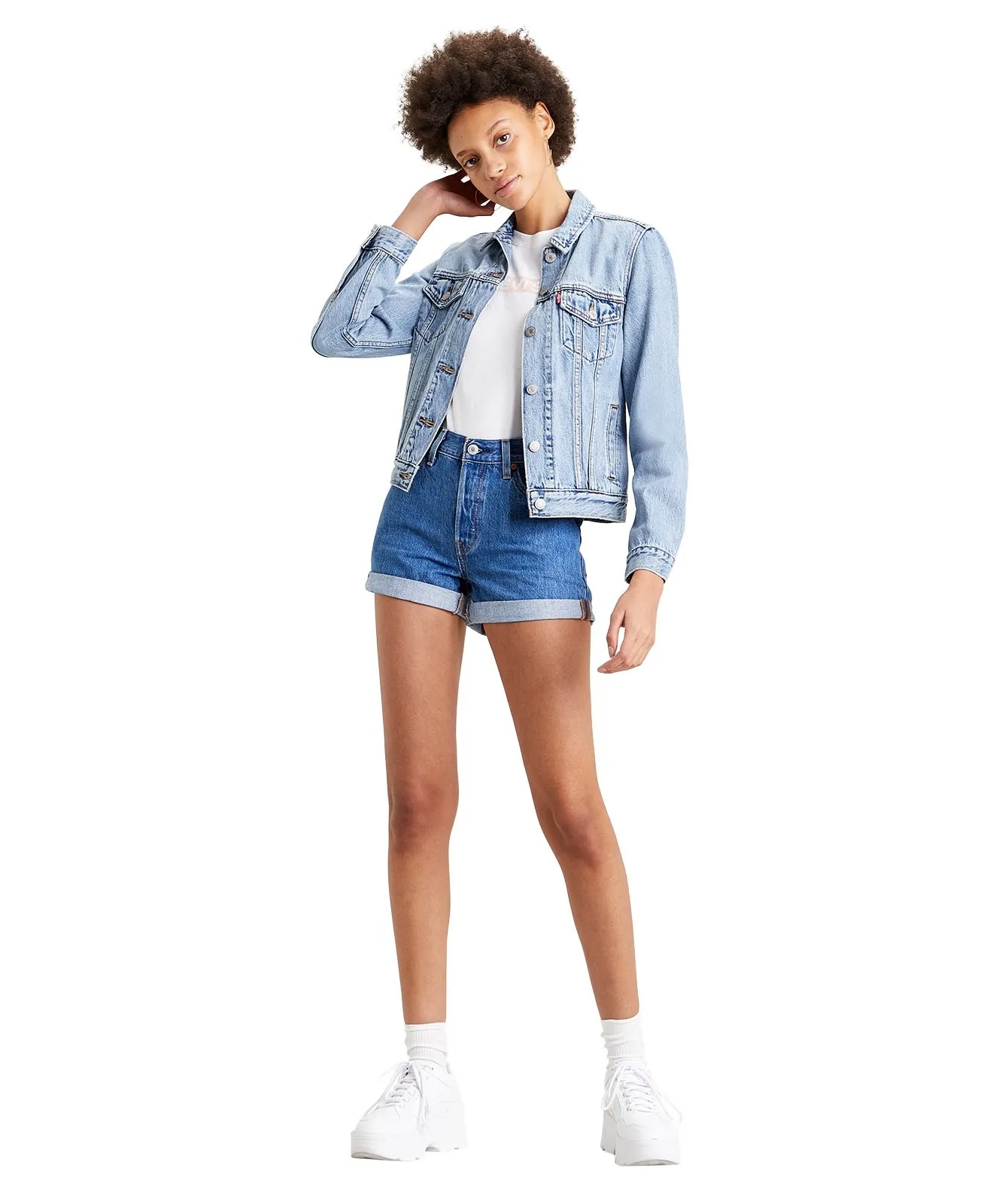Damen Jeans 501 Short Long von Levis in Sansome Ransom