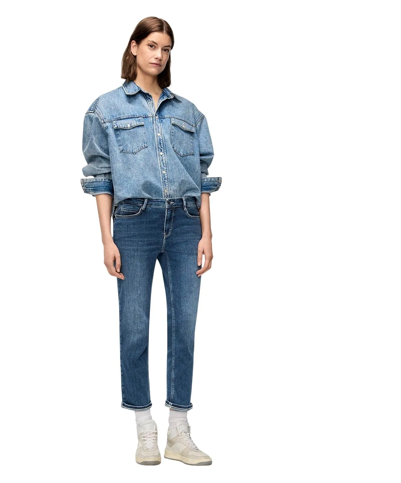 Damen Jeans DREAM cropped von MAC in Blue Moon Basic Wash