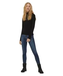 Vero Moda Damen Pullover mit Rollkragen Glory in Schwarz