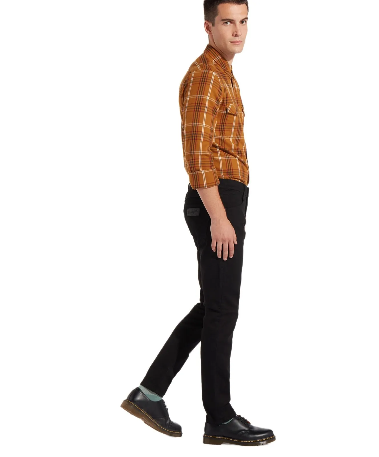 Herren Jeans Larston von Wrangler in Black Valley