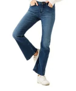 Garcia Jeans Flared Celia 245 in Mittelblau mit hoher Taille