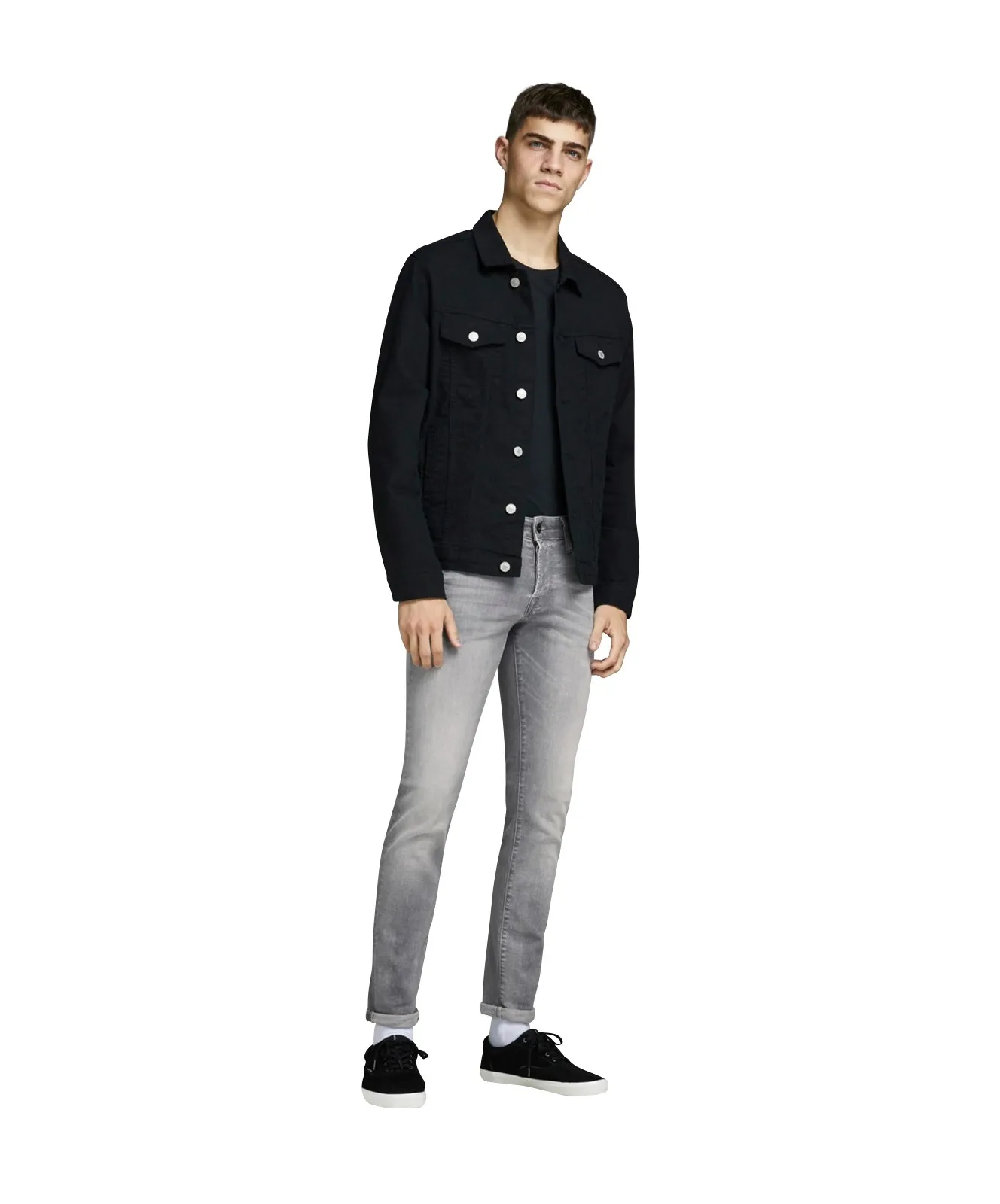 Herren Jeans Glenn Fox von Jack & Jones in Grey Denim