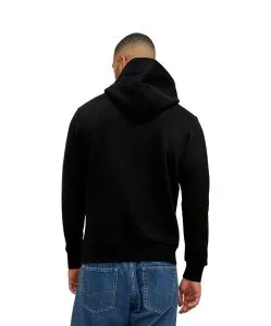 Jack & Jones Kapuzensweatshirt mit Brustprint in Schwarz