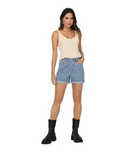ONLY Jeansshorts Vega mit hoher Taille in Hellblau