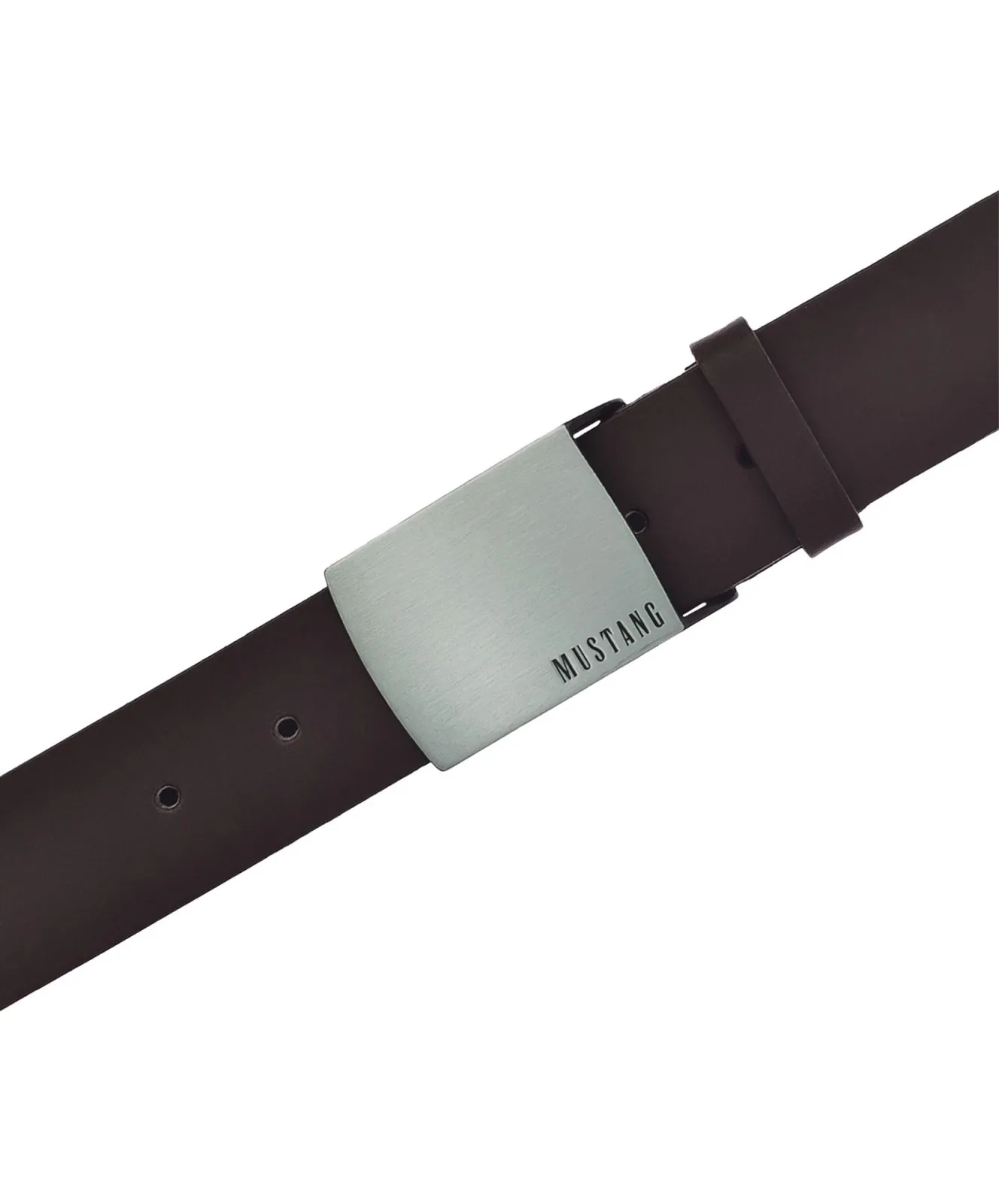 Herren Gürtel 40 mm Ledergürtel mit Schließe von Mustang in Dunkelbraun
