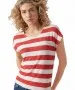 Damen Shirt Wide Stripe von Vero Moda in Goji Berry