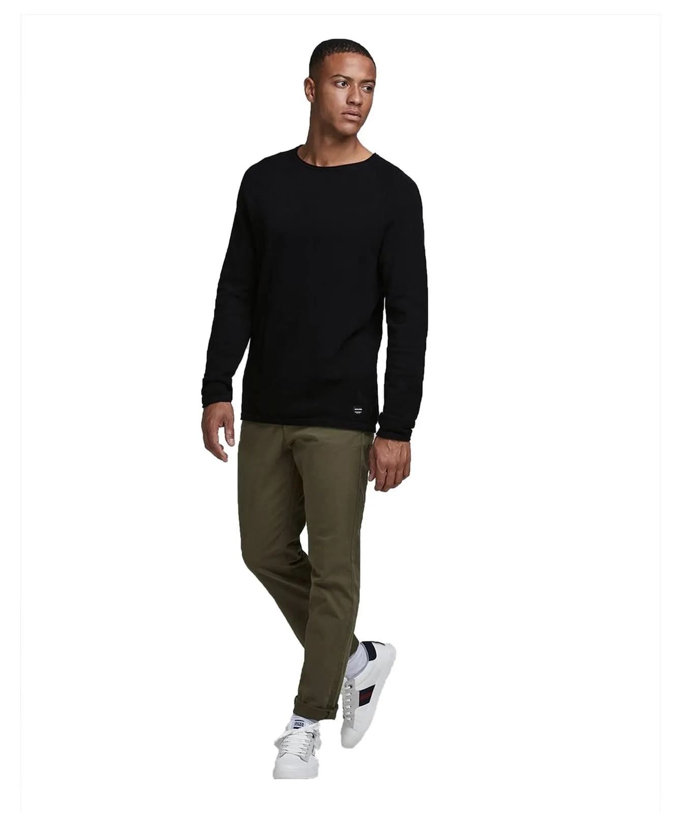 Herren Pullover Hill Knit Crew Neck von Jack & Jones in Black